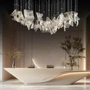 Modern Chandelier Lighting LED Decorative Hanging Lamp High Ceiling Custom Restaurant Large Hotel Hall
