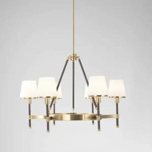Modern Chandelier Luxury 6 Light with Fabric Lampshade Pendant Light Indoor Kitchen Lighting for Home