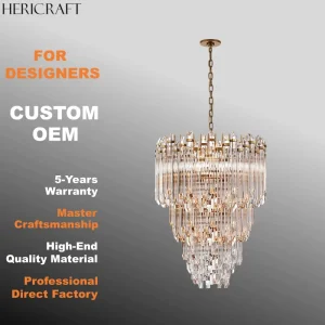 Modern Chandelier Pendant Hanging Light in Hand Rubbed Antique Brass with Clear Acrylic for Dining Living Kitchen 110V