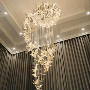 Modern Chandelier Spiral Staircase Pendant Light Creative Art Decoration for Villa Living Room Hotel Lobby