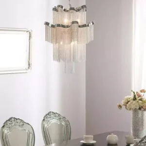Modern Chandeliers Creative Tassel Aluminum Chain Led Ceiling Pendant Lights for Decoration Living Room Home