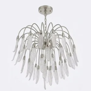 Modern Chrome LED Chandelier Remote Control Indoor Hanging Lighting for Hotel Bedroom Living Room Decorative Suspension Lamp