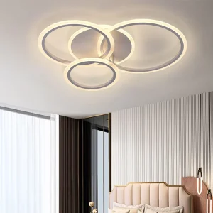 Modern Circle Acrylic LED Round Ceiling Light with Iron Frame Living Room Lighting High CRI 90 50000 Hours Lifespan