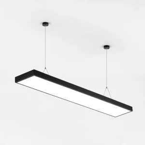 Modern Classic White Black Steel Suspended Linear Lights Nordic Simple LED Drop Linear Light for Meeting Room Office