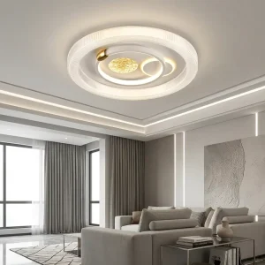 Modern Clover LED Ceiling Light Multi Ring Circular Flush Mount Lamp Elegant Floral Lighting for Living Room Bedroom Decor