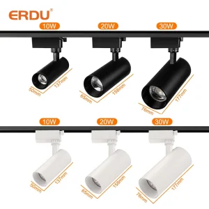 Modern Commercial Lighting White Black Aluminum COB 10W 20W 30W Ceiling LED Track Light
