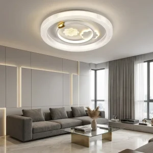 Modern Concentric Ring LED Ceiling Light Creative Bubble Pattern Flush Mount Lamp for Artistic Living Room Bedroom Decoration