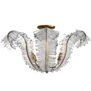 Modern Creative Ceiling Lamp Bedroom Handmade Glass Strip Feather LED Ceiling Lamp