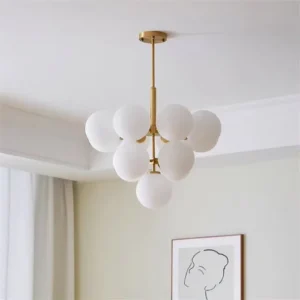 Modern Creative Home Staircase Brass Candle Chandeliers Adjustable Custom Shaped Glass Chandelier