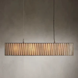Modern Creative Linear Pendant Lamp Living Room Dining Room Chandelier Rectangle Acrylic LED Pendant Light