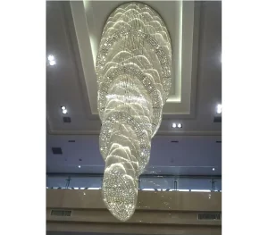 Modern Creative Stainless Steel LED Crystal Ceiling Light Chrome Finish Warranty for Hotel Restaurant Lighting