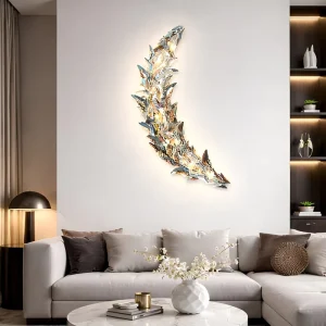 Modern Crescent Moon LED Wall Lamp Crystal Sconce Creative Decorative Wall Light for Home Living Room Villa Hotel