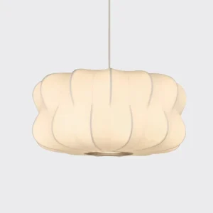 Modern Cross Propeller Pendant Light 40cm Fabric Cocoon Shade with 18W Warm LED for Living Room Bedroom Dining