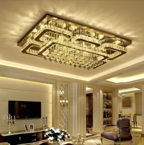 Modern Crystal Ceiling Lights Living Room Silver Ceiling Light Bedroom LED Ceiling Lamps Dining Crystal Fixtures Kitchen