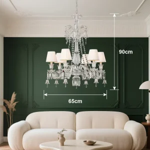 Modern Crystal Chandelier Custom Lampshade Pendant Light Indoor Lighting for Bedroom Dining Room Hotel Villa Project
