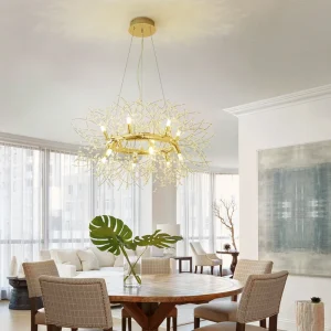 Modern Crystal Chandelier Pendant Lamp Warm Luxury for Living Room