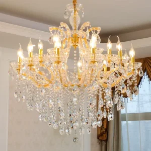 Modern Crystal Drop Chandelier Pendant Light with Adjustable Height for Dining Living Rooms Hanging Lamp Decor