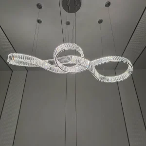 Modern Crystal Pendant Lights LED Chandelier Living Dining Room Kitchen Home Decoration Long Ceiling Lamp