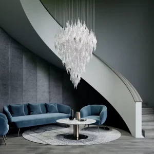 Modern Custom Special Pendant Light With Feather Glass Post-modern Elegant for Villa and Club Chandelier