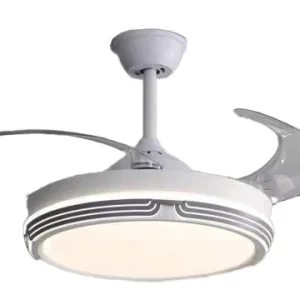 Modern DC Motor Iron 42inch 6 Speed 3 Blades Speaker and Alexa Voice Control LED White Ceiling Fan with Light