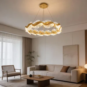Modern DIY Art Pendant Lamp with Circular Leaves