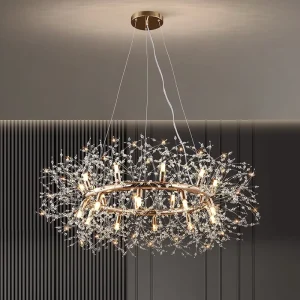 Modern Dandelion Design Crystal Chandelier Luxury Living Dining Room Pendant Lamp Europe Creative Decoration Hanging Lighting