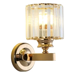 Modern Decoration Interior Lamp Indoor Lampen Sconce Golden Crystal LED Wall Light for Hotel Home Bedroom