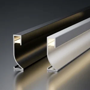 Modern Decorative Aluminum LED Light Strip Wall Floor Edge Transition Trim Profile Baseboard Skirting Board for Hotels