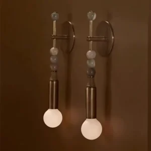 Modern Decorative LED Wall Sconce Lamp with Iron Marble Shade for Living Room Bedroom Hotel Bedside