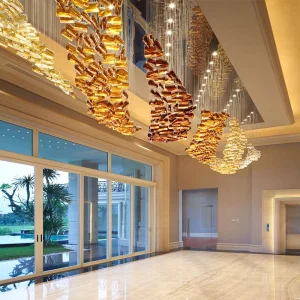 Modern Decorative Villa Hotel Lobby Pendant Light Creative Luxury Glass Blown Chandelier