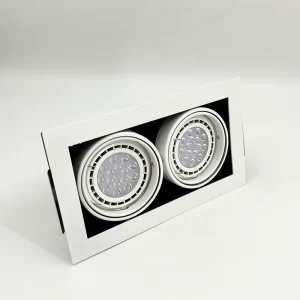 Modern Design 12W 20W 25W LED Downlight Double Head Aluminum Frame Household Square Ceiling Recessed Anti Glare Downlight