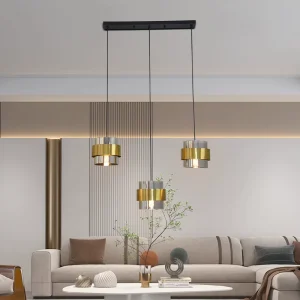 Modern Design 3 Head Glass Chandelier Iron Hanging Lamp for Home Hotel Lighting