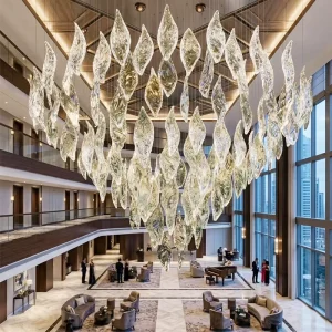 Modern Design Art Glass Chandelier Clear Decoration Glass Chandelier Random Pendant Light Hotel Lobby Project