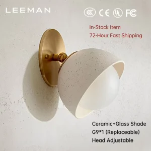 Modern Design Ceramic Glass LED Wall Sconce Lamp for Bedroom Bathroom Entryway Corridor Decorative Home Bedside Wall Light