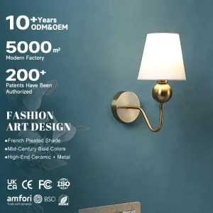 Modern Design Golden Linen Bedroom Living Room Corridor Wall Lamp