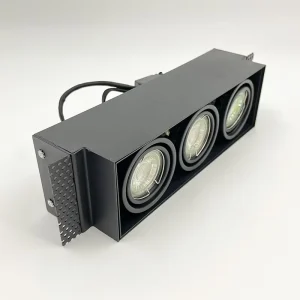 Modern Design LED Downlight Energy Saving Black Three Head Grille Light for Home Commercial Use for Living Room Ceilings Iron