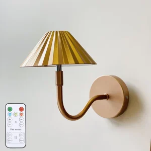 Modern Design Metal LED Wall Lamp Rechargeable Indoor Corner Light for Home Hotel Wall Decor with Touch and Remote Control