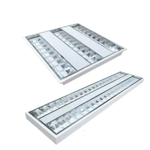 Modern Design Recessed Troffer LED Light Fixture Grill Lamp with Louver for Tube