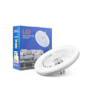 Modern Design White Ceiling Fan with LED Light Remote Control 3 Light Modes Stepless Dimmable Emergency Function for Home Office