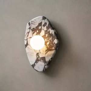 Modern Designer Home Decor Natural Marble Wall Sconce Lamp Creative Luxury Cafe Restaurant Hotel Flush Mount Wall Light