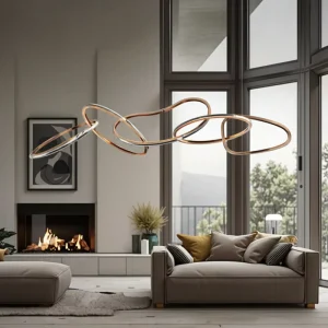 Modern Designer LED Energy Saving Pendant Light Iron Acrylic Dimmable Adjustable Height Nordic Style Chandeliers