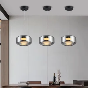 Modern Dimmable Glass Ceiling Lamp Hanging Home Kitchen Villa LED Pendant Lights Chandelier