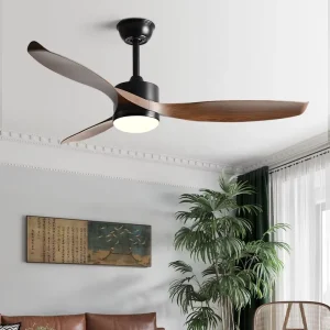 Modern Elegance 52″ Pure Copper DC Motor LED Ceiling Fan Light with Remote Control ABS Blades Simplicity Meets Style
