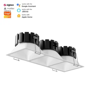 Modern Engineer Custom Design Three headed Led Downlight High Brightness Alexa Dimmable IP44 Ceiling Lamp Smart Downlight CRI95