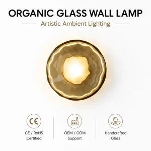 Modern European Design Wall Lamps Honewhotel Bedside Sconces Smokey Glass LED Lighting Golden Indoor Use Living Room