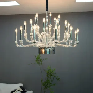 Modern European Silver Hanging Pendant Light LED Design for Home Office Hotel Hall Party Stage Lighting Chandelier