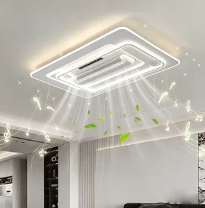 Modern Eye Protection LED Ceiling Fan Light AC Motor Remote Control Silent Plastic Body 220V for Living Room Bedroom Bathroom