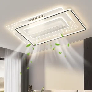 Modern Full Spectrum Eye Protection Leafless Ceiling Fan with Light Ceiling Light Living Room Fan Light