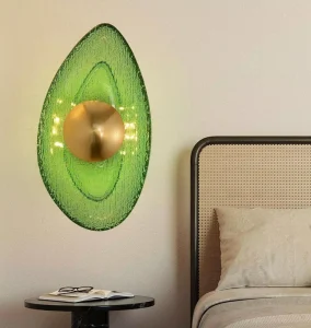 Modern Glass Wall Light Collection White Smoky Grey Glass White Green Glass Green+gold for Bedroom Corridors