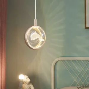 Modern Gold Crystal Sphere LED Pendant Light Bedroom Bedside Hanging Lamp Dining Room Bar Aisle Kitchen Island Chandelier